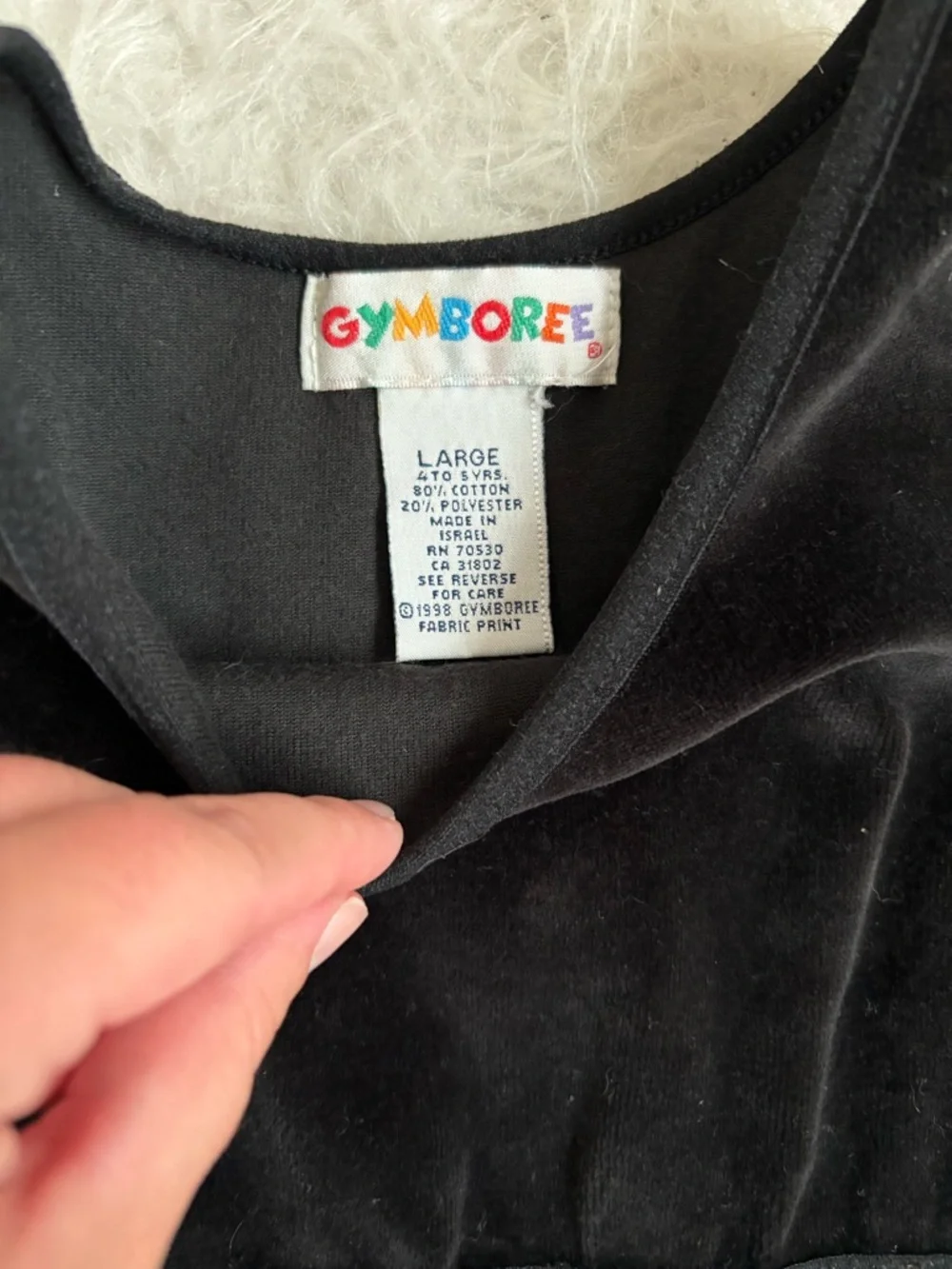 Gymboree Vintage Rainbow Tag Classic Black Velvet Sleeveless Dress
